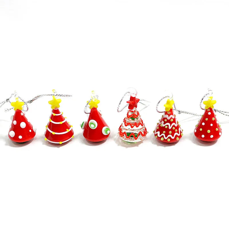 Mini sapins en verre soufflé faits main (3 cm)