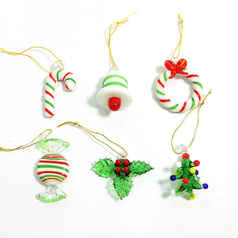 Mini sapins en verre soufflé faits main (3 cm)