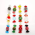 Sapin en verre de Murano avec 12 mini pendentifs (14 cm)