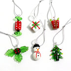 Mini sapins en verre soufflé faits main (3 cm)