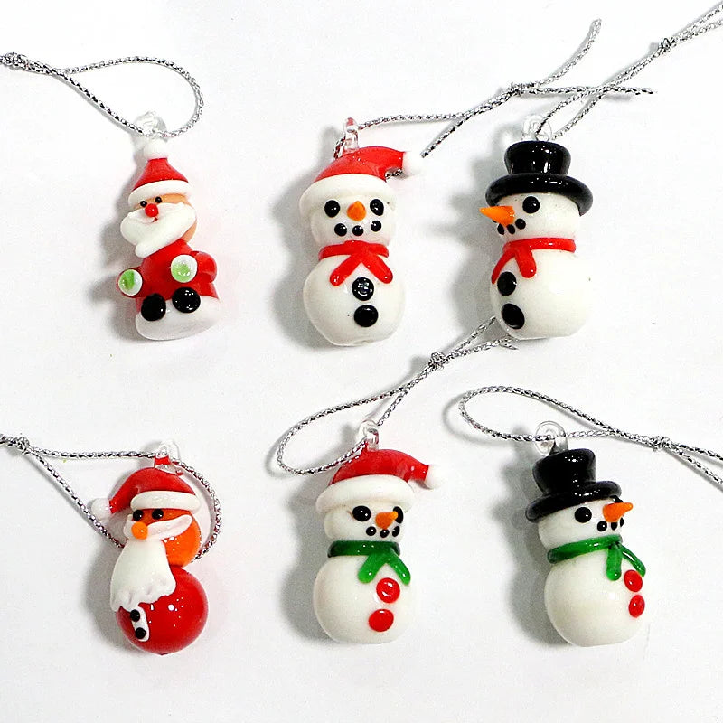 Mini sapins en verre soufflé faits main (3 cm)