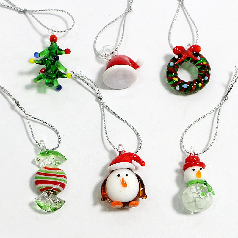 Mini sapins en verre soufflé faits main (3 cm)