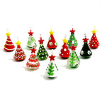 Mini sapins en verre soufflé faits main (3 cm)