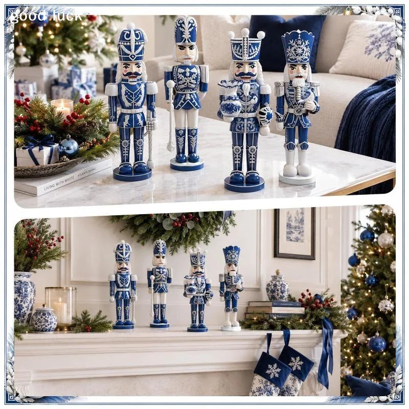 Lot de 4 casse-noisettes bleu et blanc style porcelaine