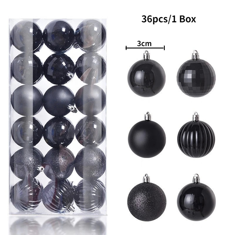 Boules de Noël brillantes – lot de 24 ou 36 (3 cm)