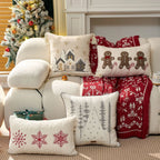 Housse de coussin de Noël brodée colorée
