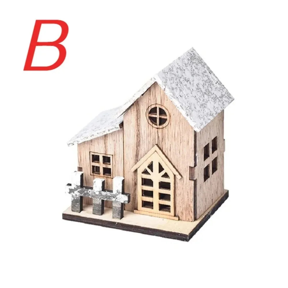 Maisonnette en bois lumineuse LED