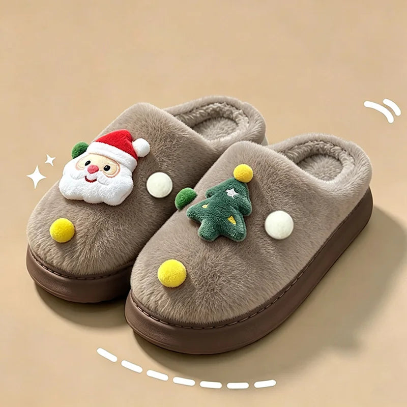 Chaussons de Noël en peluche – Semelle souple