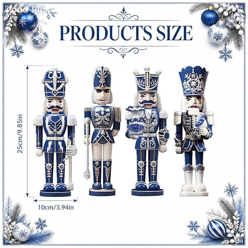 Lot de 4 casse-noisettes bleu et blanc style porcelaine
