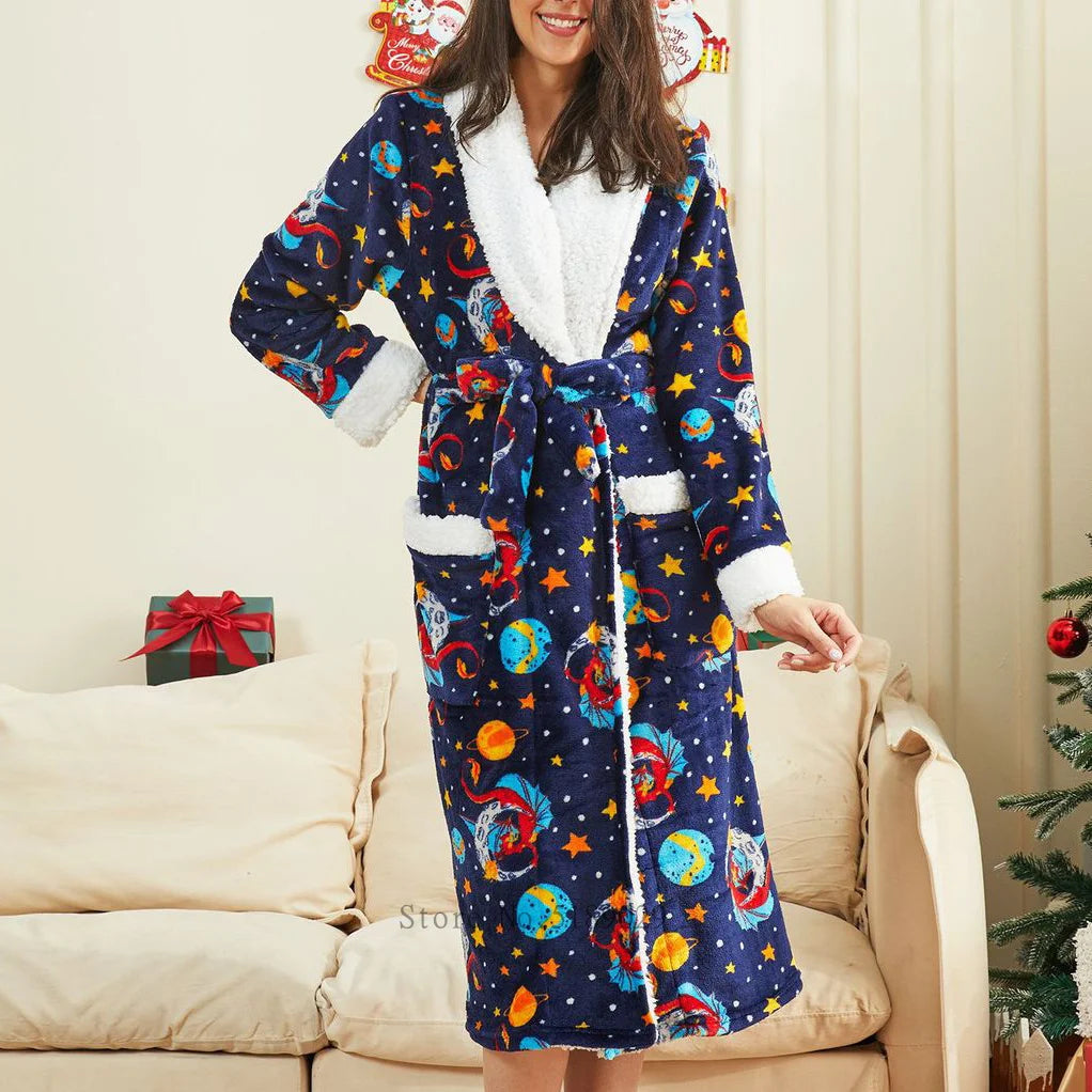 Peignoir de Noël en flanelle imprimé