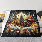 Plaid de Noël Sapin & Traîneau – Polaire flanelle