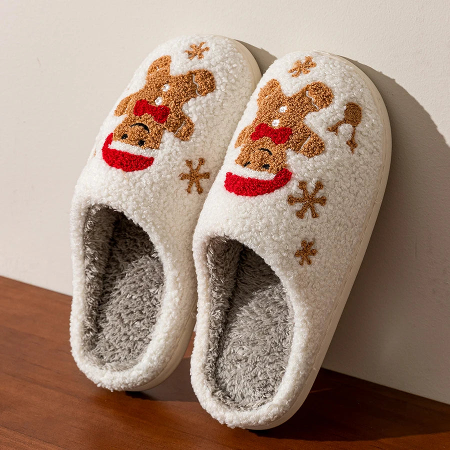 Chaussons de Noël Pain d'Épices brodés