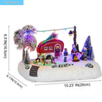 Village de Noël animé – caravane et patineurs