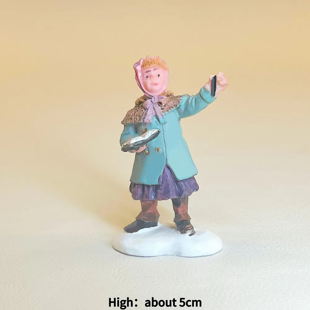 Personnages d'hiver miniatures (patineurs, skieurs…)
