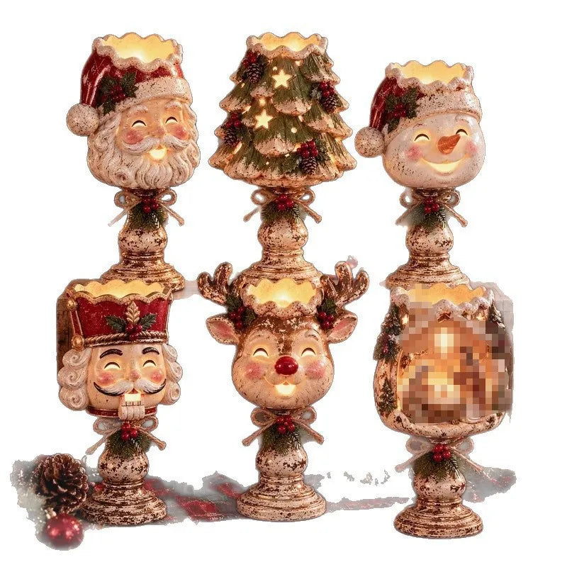 Bougeoir de Noël lumineux en résine