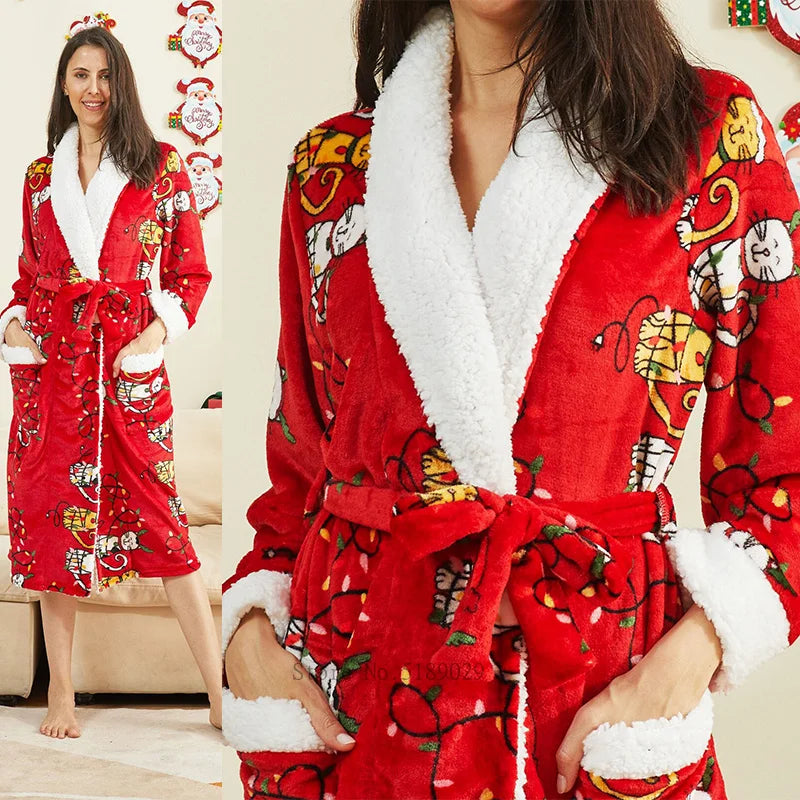 Peignoir de Noël en flanelle imprimé