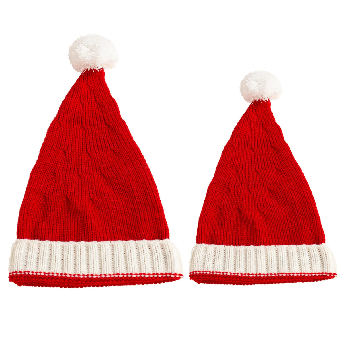 Bonnet de Père Noël en tricot à pompon
