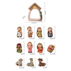 Crèche de Noël 12 santons et étable lumineuse