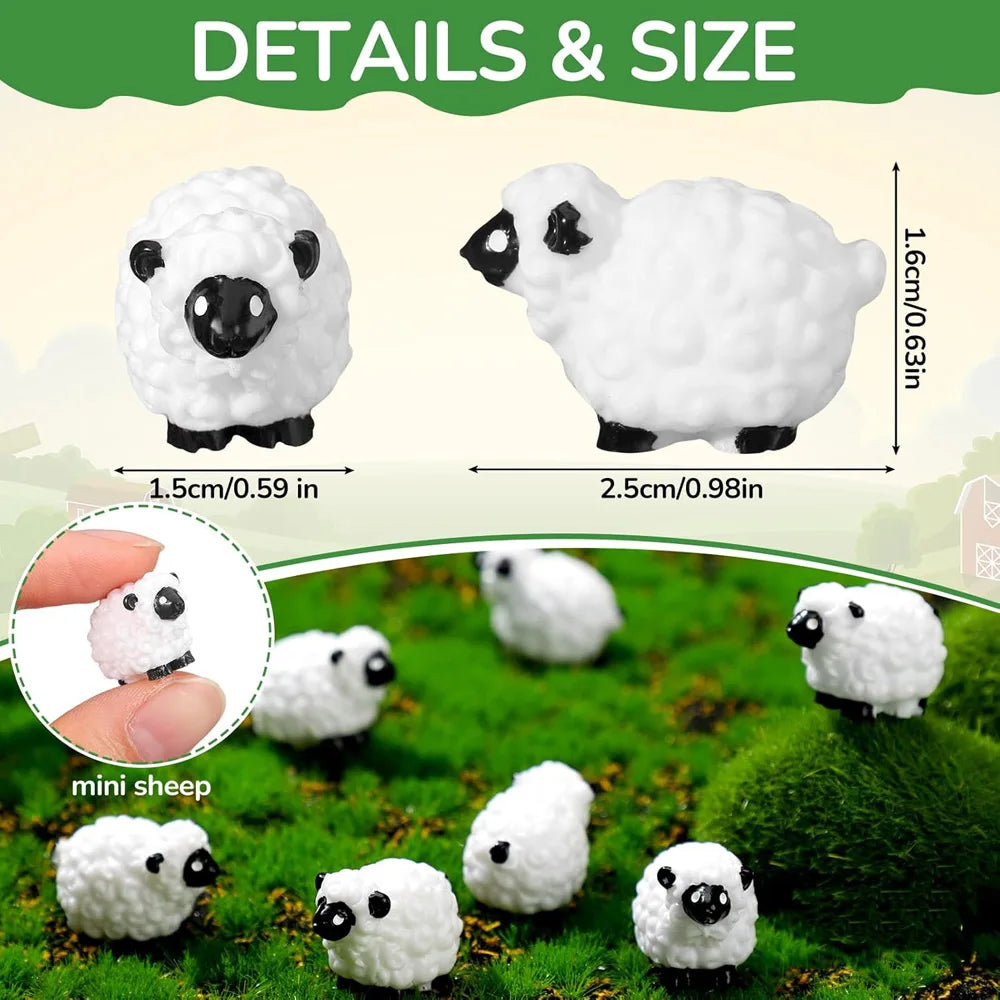 Lot de 20 mini moutons pour crèche