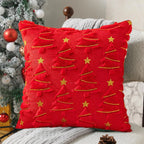 Housse de coussin sapin rouge
