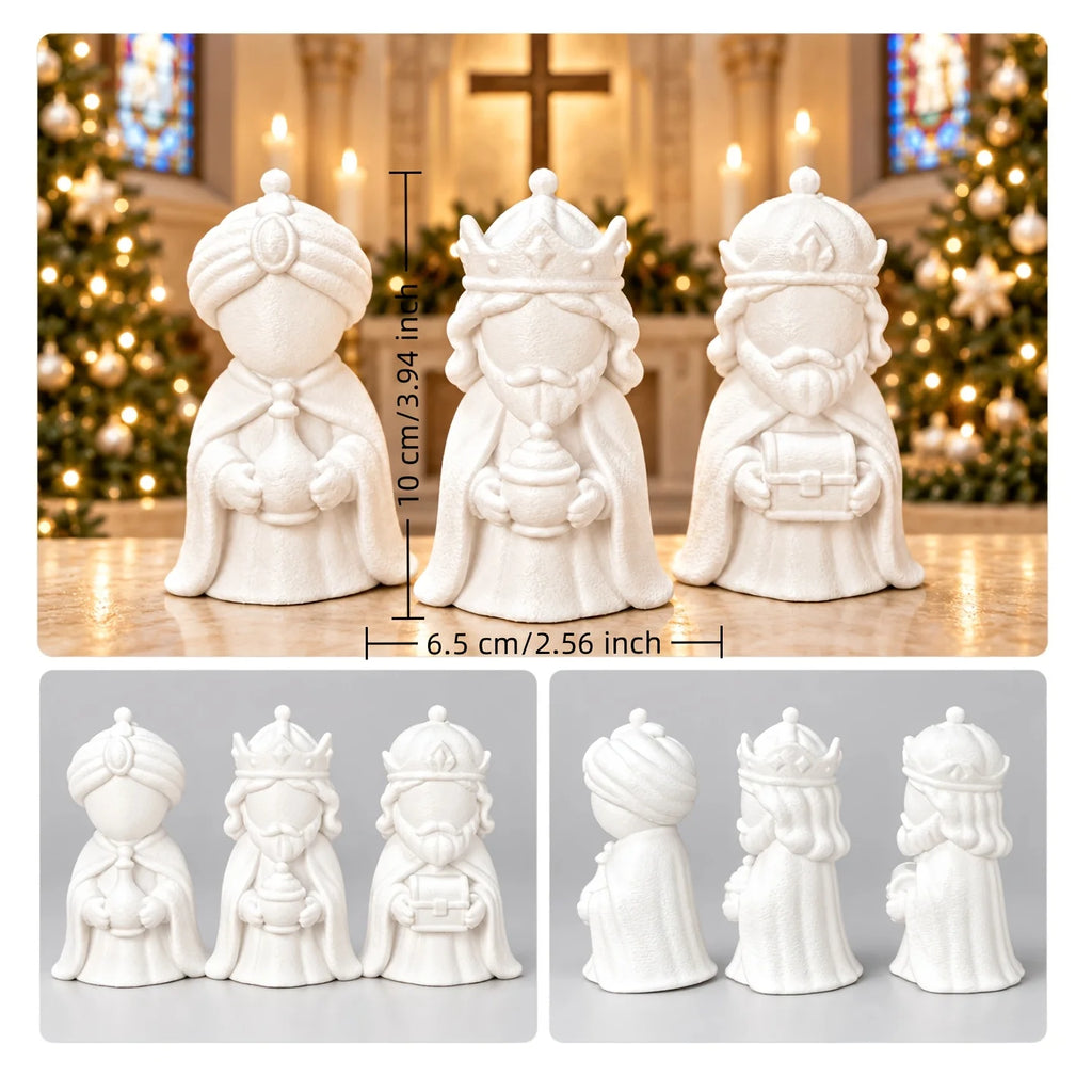 Les 3 Rois mages – statuettes blanches