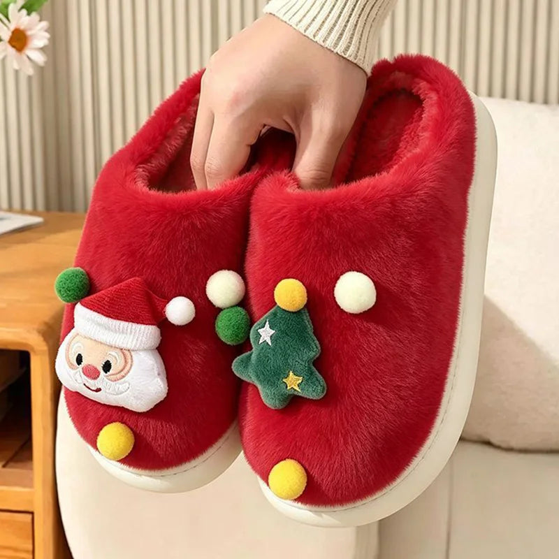 Chaussons de Noël en peluche – Semelle souple