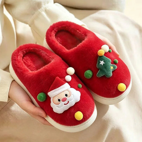 Chaussons de Noël en peluche – Semelle souple