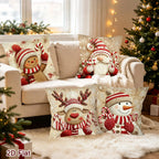 Lot de 4 housses de coussin Lutins & Pain d'épices