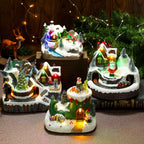 Scène de Noël lumineuse et tournante en résine (17 modèles)