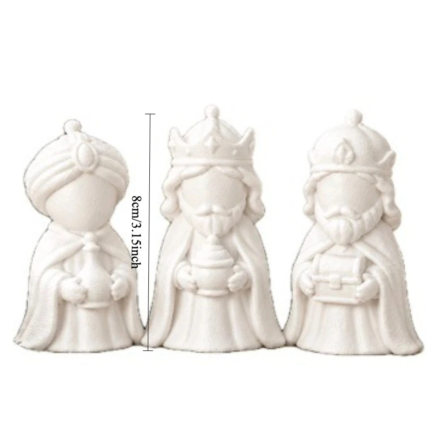 Les 3 Rois mages – statuettes blanches