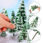 Lot de 19 mini sapins enneigés