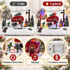 Village de Noël animé – caravane et patineurs