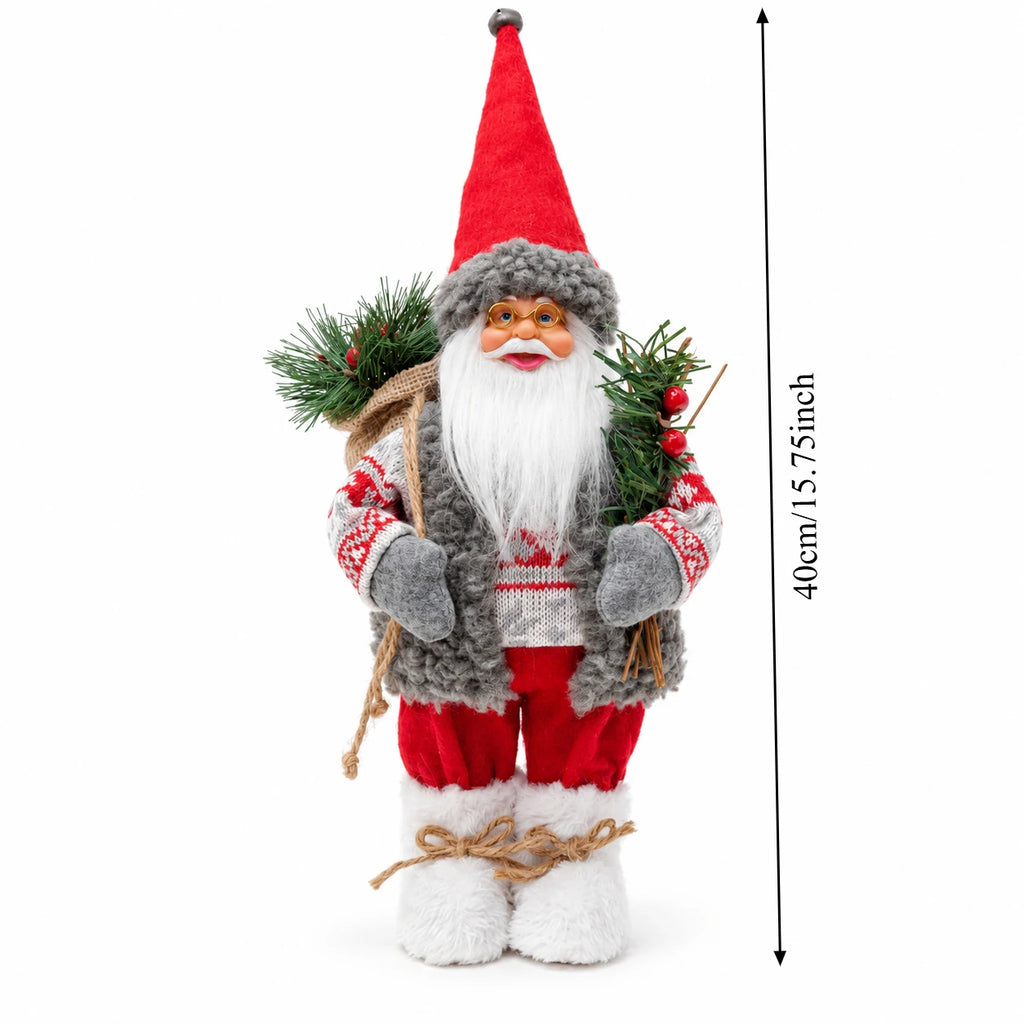 Poupée Père Noël debout en peluche