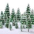Lot de 19 mini sapins enneigés