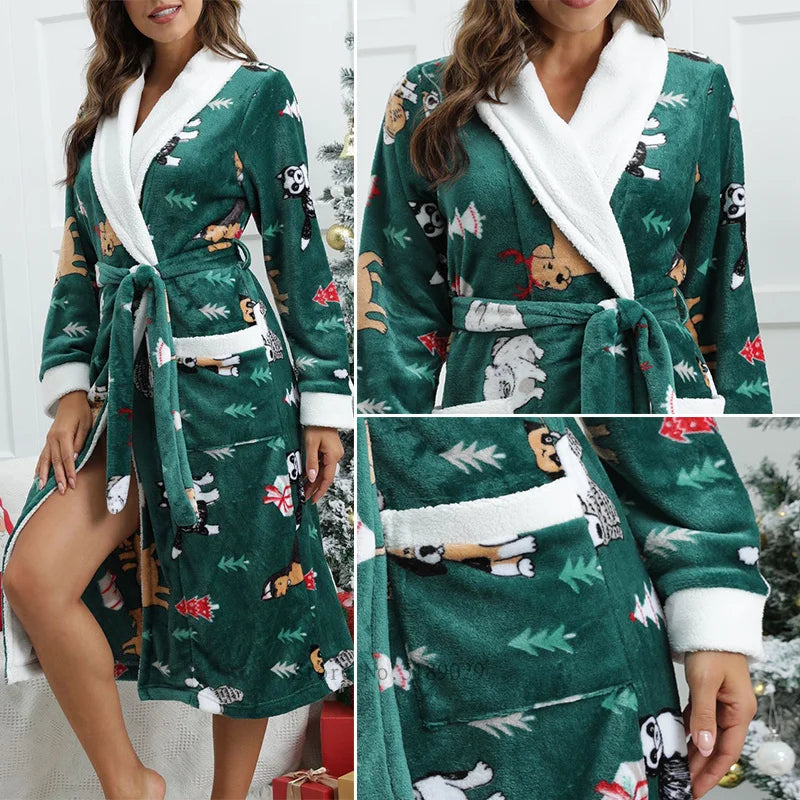 Peignoir de Noël en flanelle imprimé