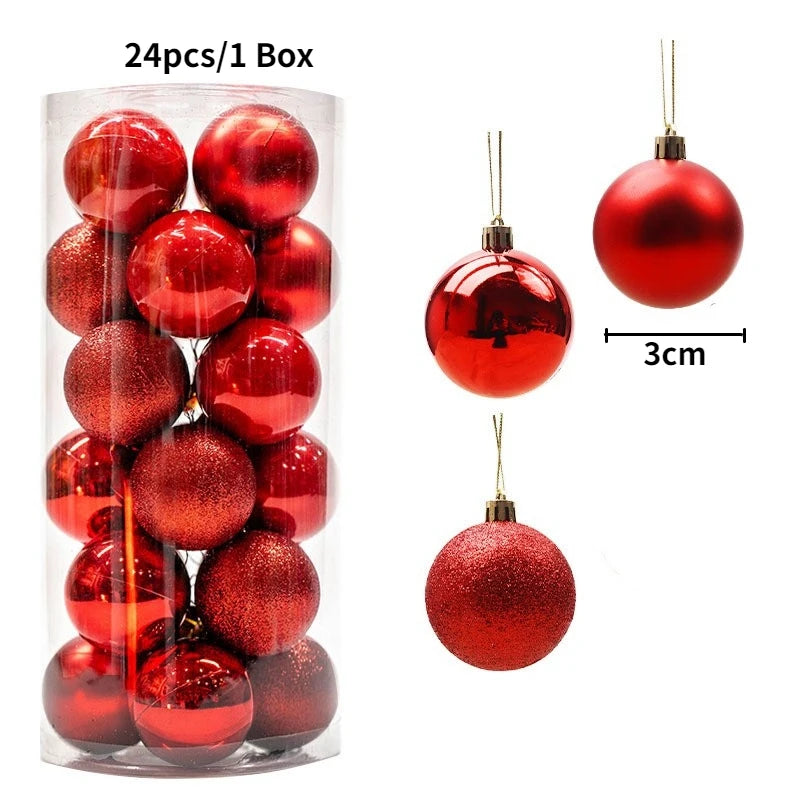 Boules de Noël brillantes – lot de 24 ou 36 (3 cm)
