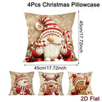 Lot de 4 housses de coussin Lutins & Pain d'épices