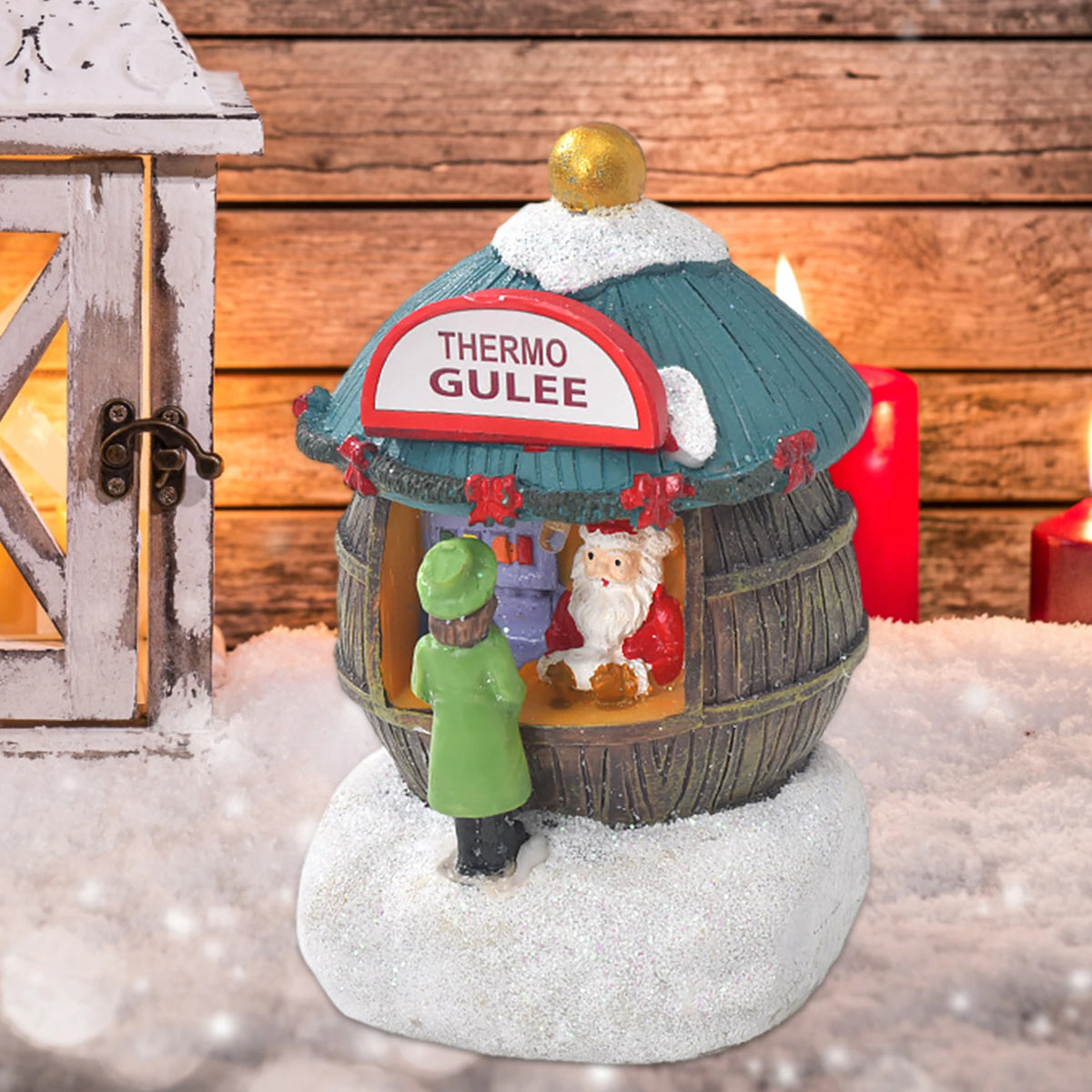 Boutique de village de Noël lumineuse (popcorn, confiserie…)