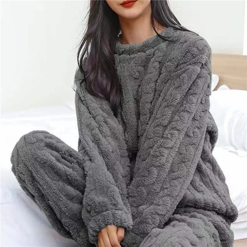 Pyjama velours corail – Gris