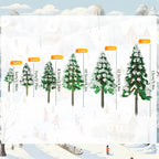 Lot de 19 mini sapins enneigés