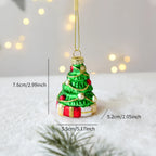Suspension de Noël en verre peint (Père Noël, bonhomme de neige…)