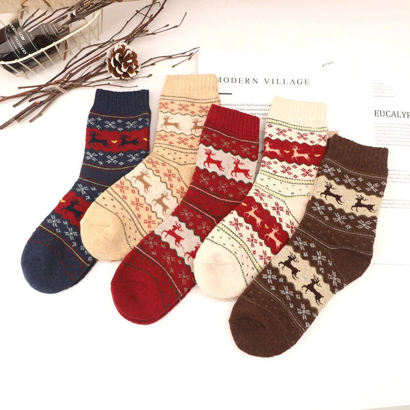 Lot de 5 paires de chaussettes de Noël – Motifs cerf