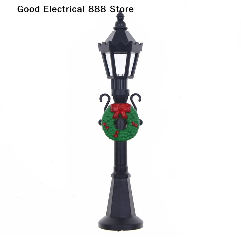 Lot de 4 lampadaires miniatures de Noël