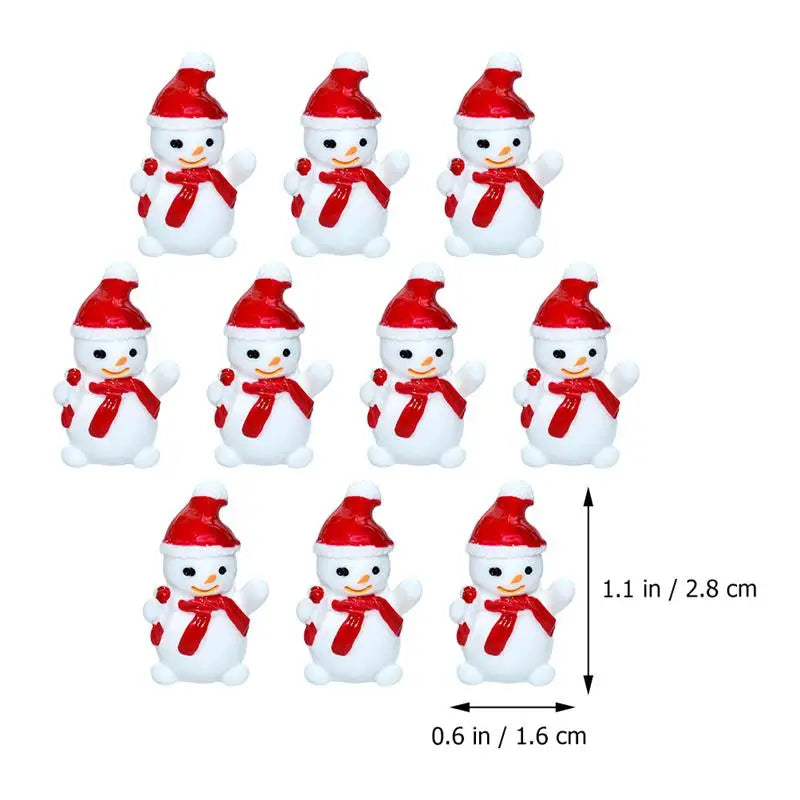Lot de 10 mini bonhommes de neige