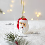 Suspension de Noël en verre peint (Père Noël, bonhomme de neige…)