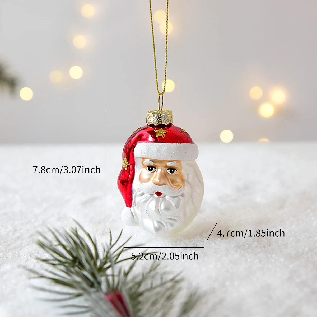 Suspension de Noël en verre peint (Père Noël, bonhomme de neige…)