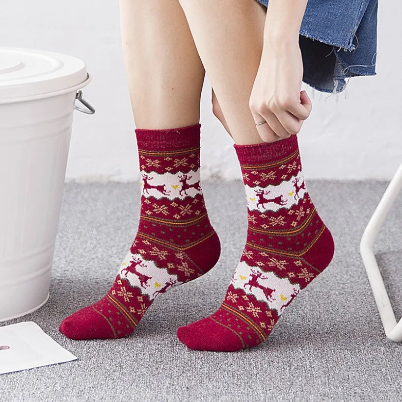 Lot de 5 paires de chaussettes de Noël – Motifs cerf