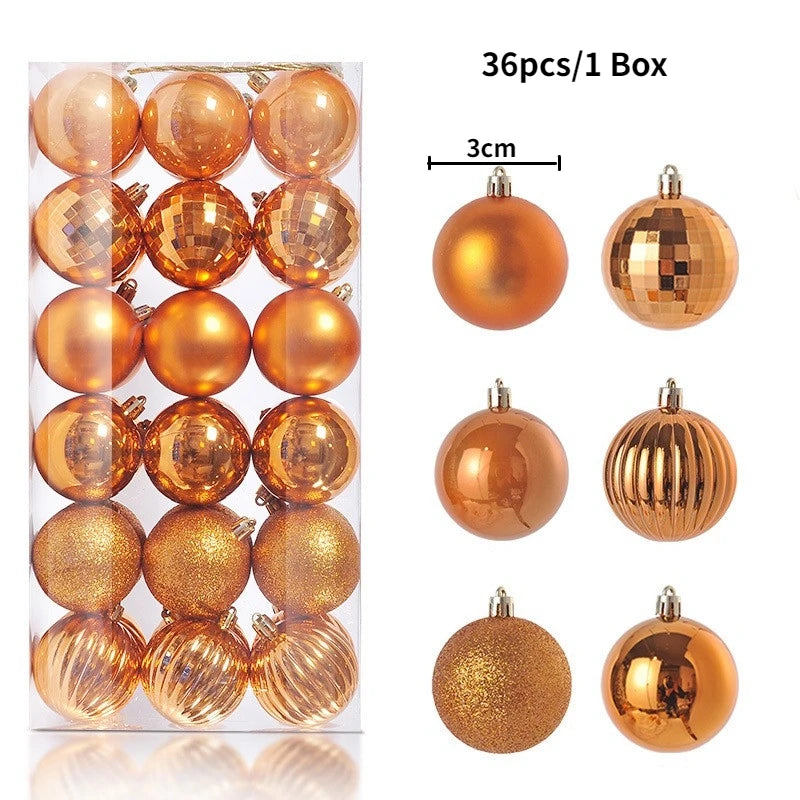 Boules de Noël brillantes – lot de 24 ou 36 (3 cm)
