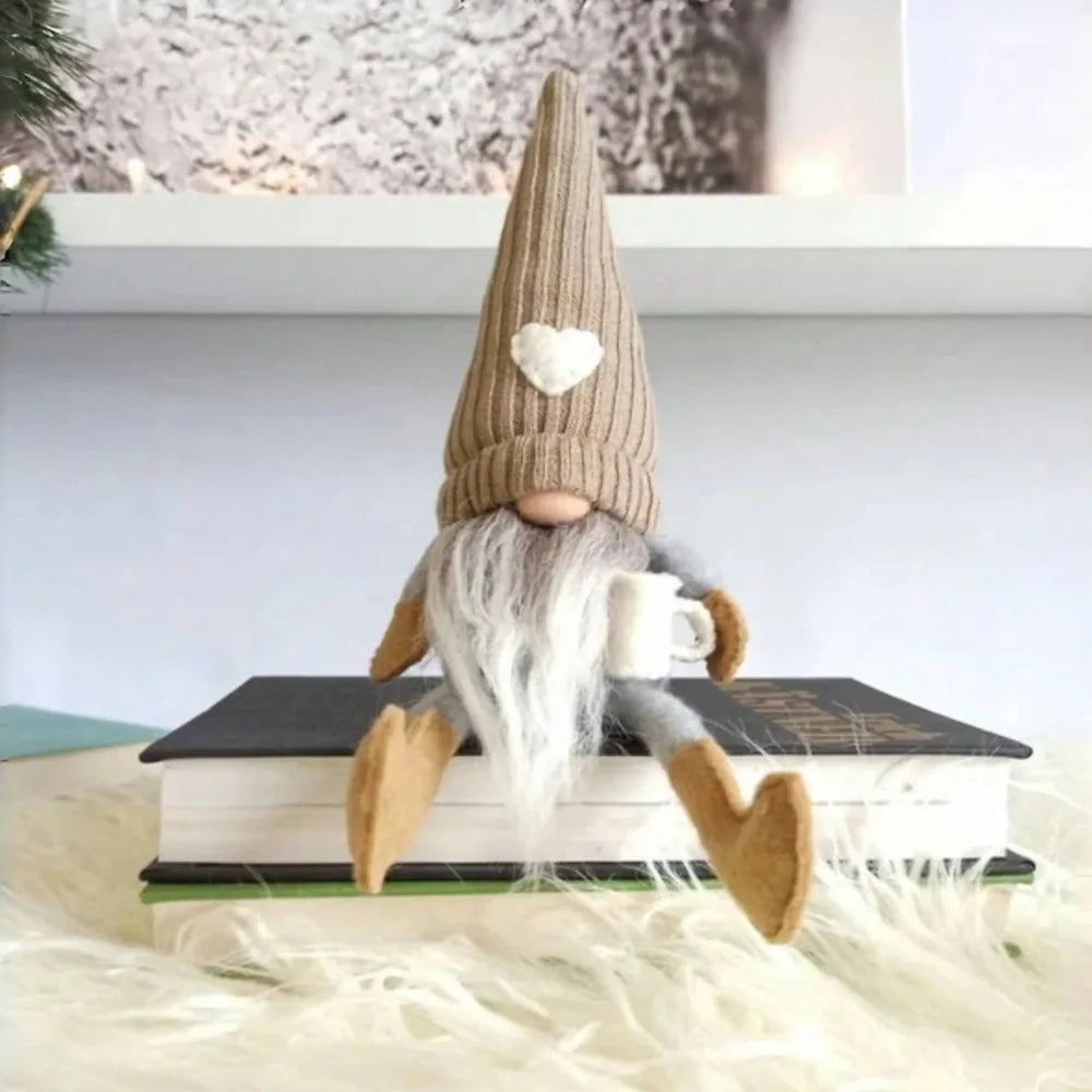 Gnome de Noël tricoté en peluche