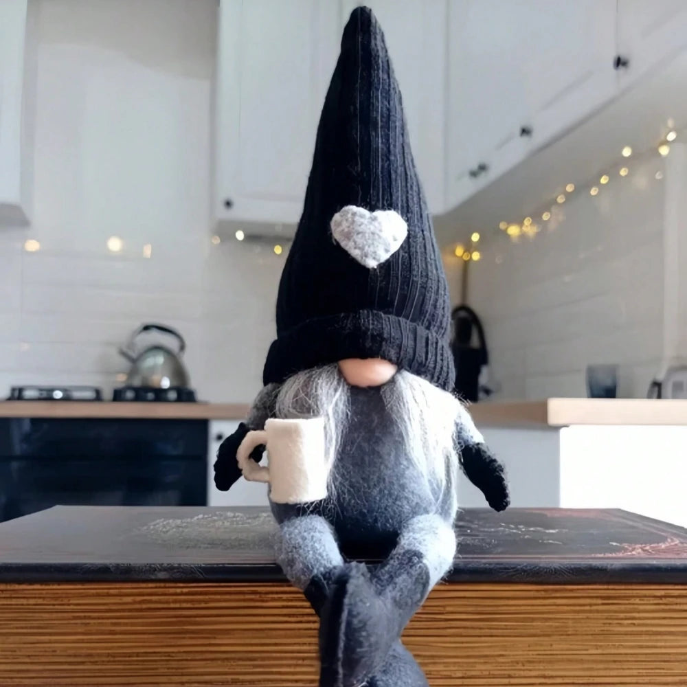 Gnome de Noël tricoté en peluche